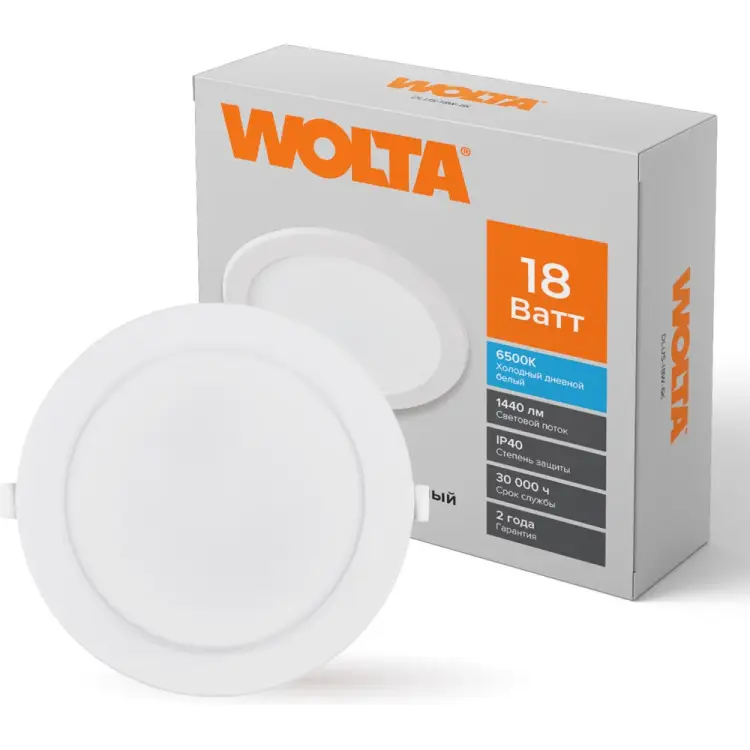 Ультратонкий встраиваемый светильник Wolta DLUS-18W-6K