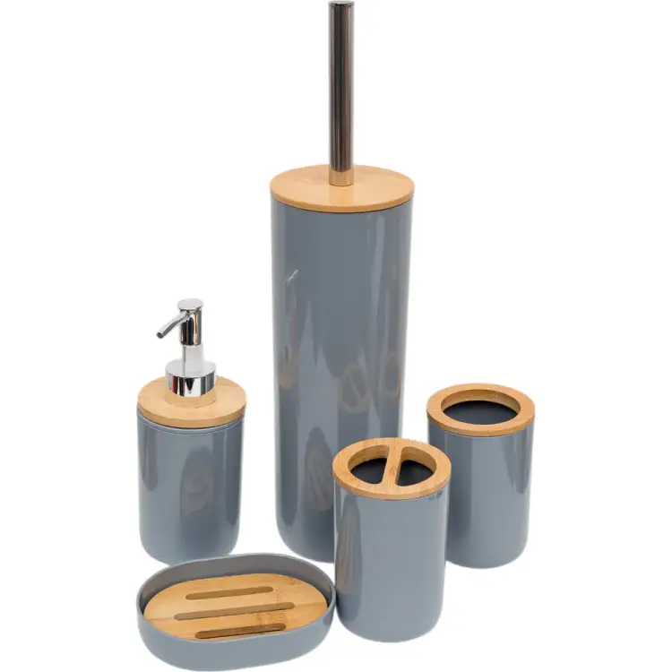 Набор аксессуаров для ванной комнаты ЗПИ "Альтернатива" Бамбук серый М8169 Набор аксессуаров для ванной комнаты ЗПИ "Альтернатива" Бамбук серый М8169