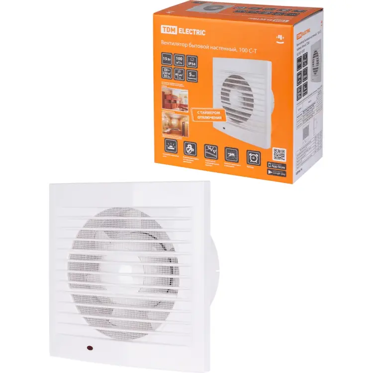 Настенный бытовой вентилятор TDM ELECTRIC 100 С-Т SQ1807-2001