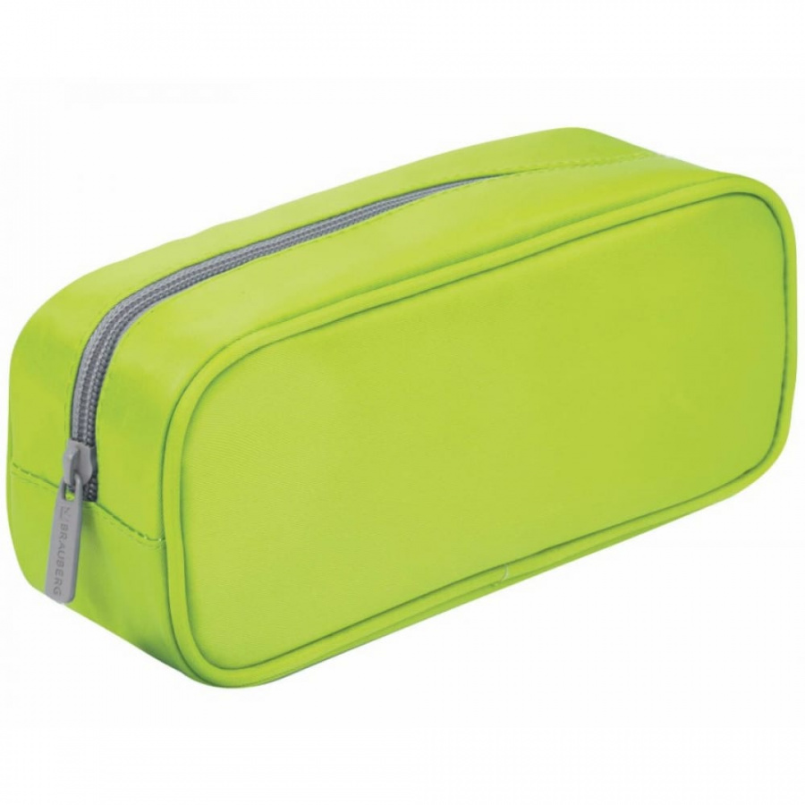 Пенал-косметичка BRAUBERG KING SIZE NEON GREEN