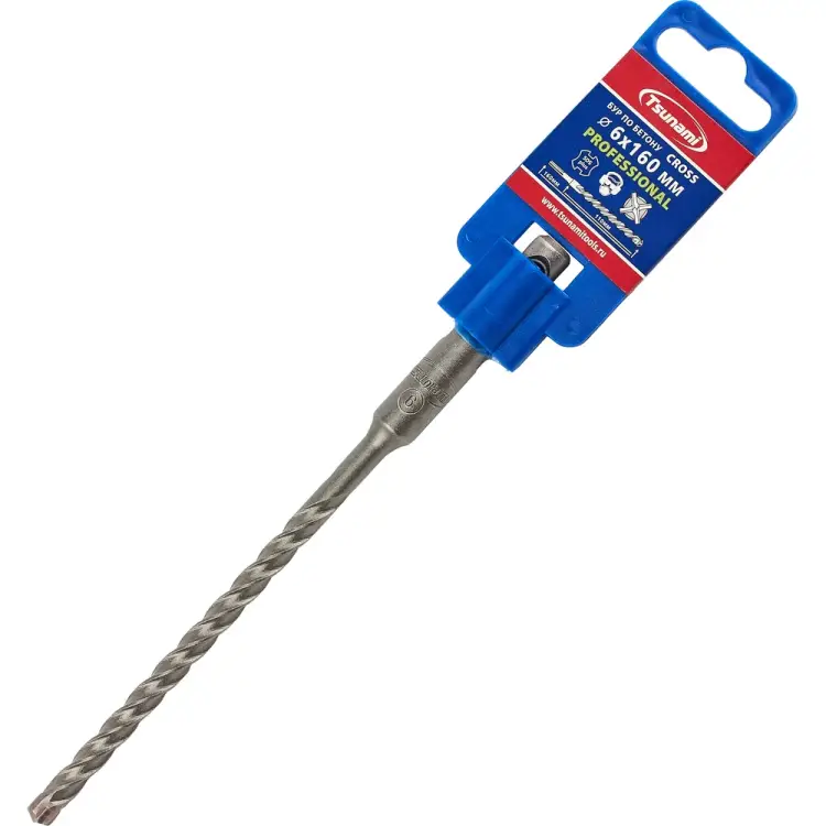 Бур sds-plus по бетону Tsunami PROFESSIONAL Cross T10610300006160