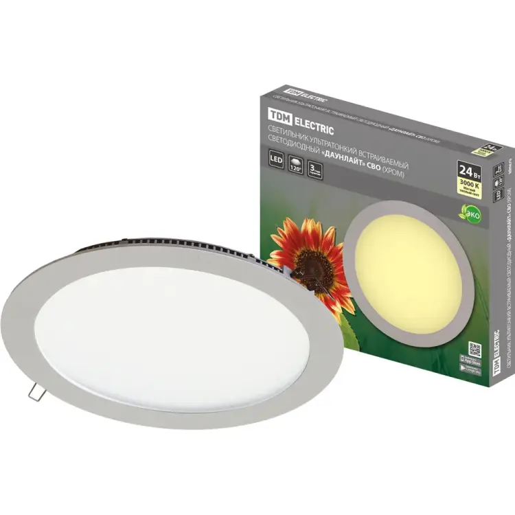 Ультратонкий встраиваемый светодиодный светильник TDM ELECTRIC Даунлайт СВО SQ0329-0103