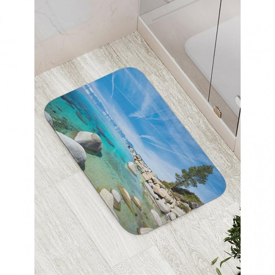 Противоскользящий коврик для ванной, сауны, бассейна JOYARTY Каменный пляж