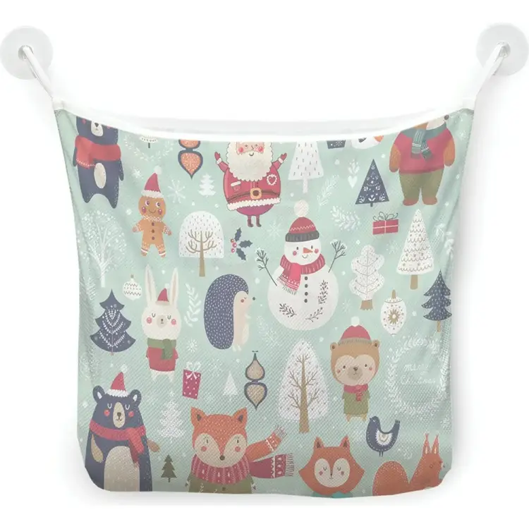 Настенная сетка-органайзер для ванной для игрушек JOYARTY Новогодние зверюшки tgb_380868