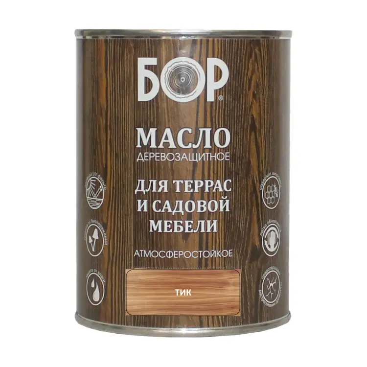 Деревозащитное масло для террас и садовой мебели Бор 4690417061495