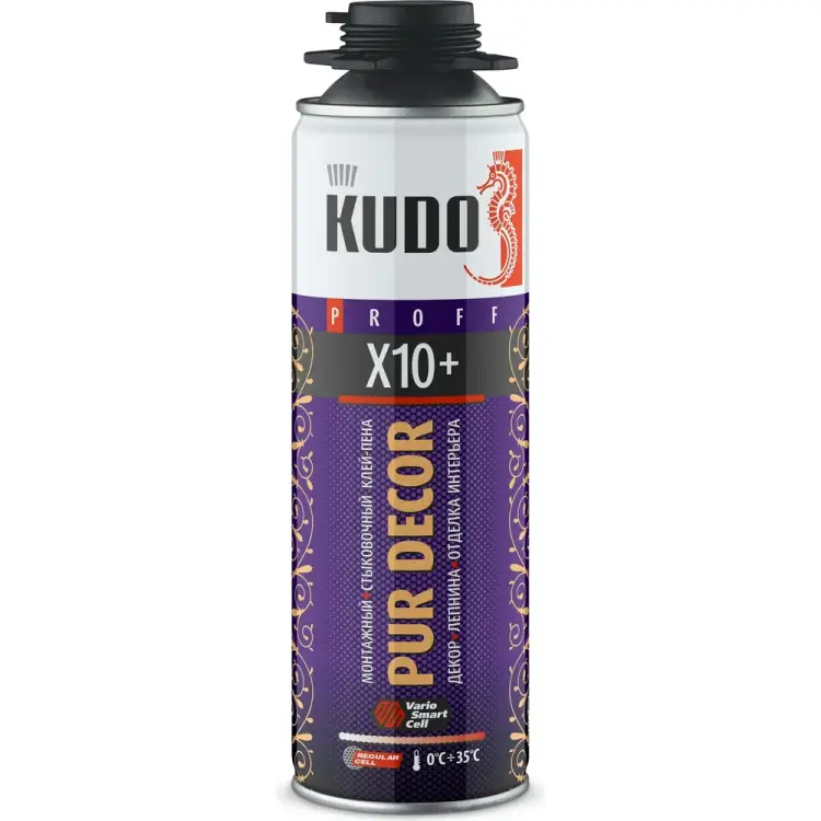 Монтажный и стыковочный клей-пена KUDO PUR DECOR Х10+ KUPP06B10HC Монтажный и стыковочный клей-пена KUDO PUR DECOR Х10+ KUPP06B10HC