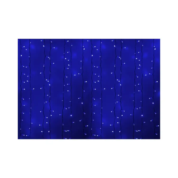 Гирлянда Neon-Night ДОЖДЬ занавес 2х1,5м, белый провод, 360LED синие 235-113
