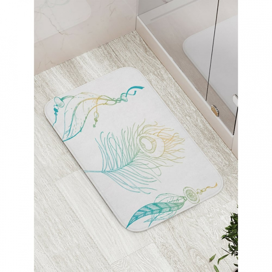 Противоскользящий коврик для ванной, сауны, бассейна JOYARTY Волшебные перья