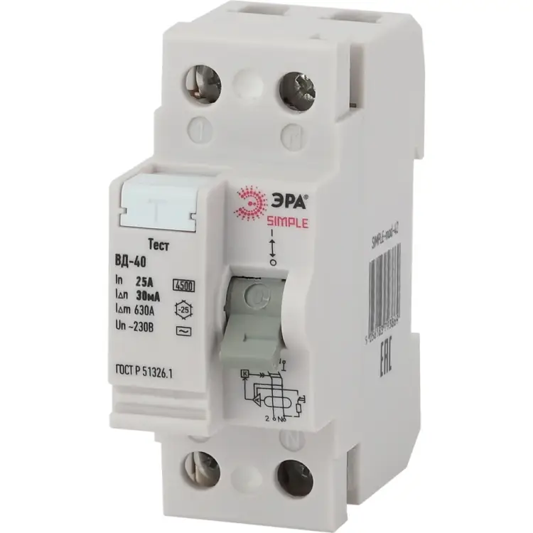 Электронное устройство защитного отключения ЭРА SIMPLE ВД-40 Б0039262