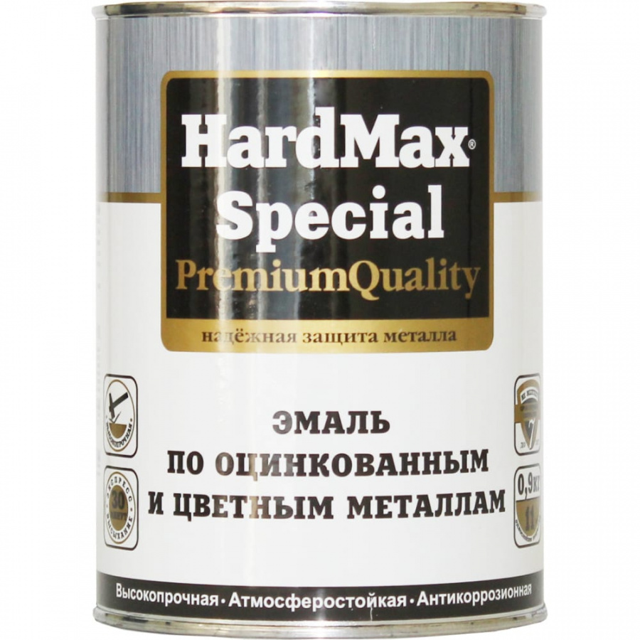 Эмаль по оцинкованным и цветным металлам HardMax 4690417070909