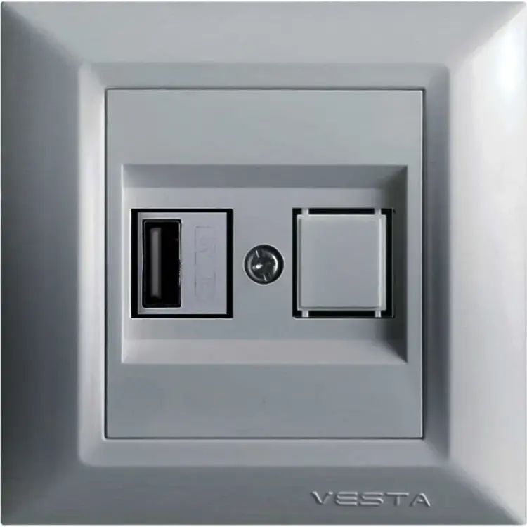 Розетка Vesta Electric Roma Silver FRZ00050209SRM