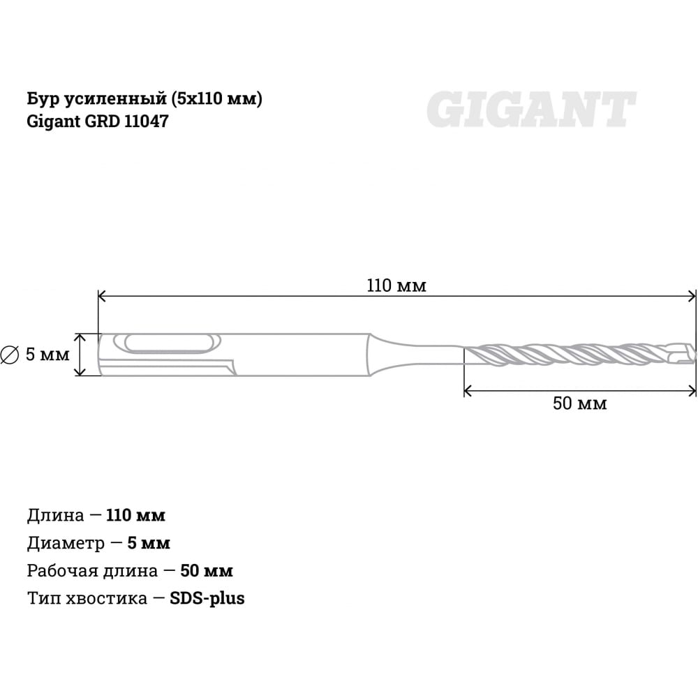 Усиленный бур Gigant GRD 11047