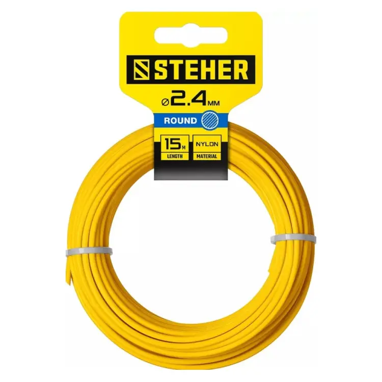 Леска для триммера STEHER 2.4 мм; 15 м; круг 75001-2.4