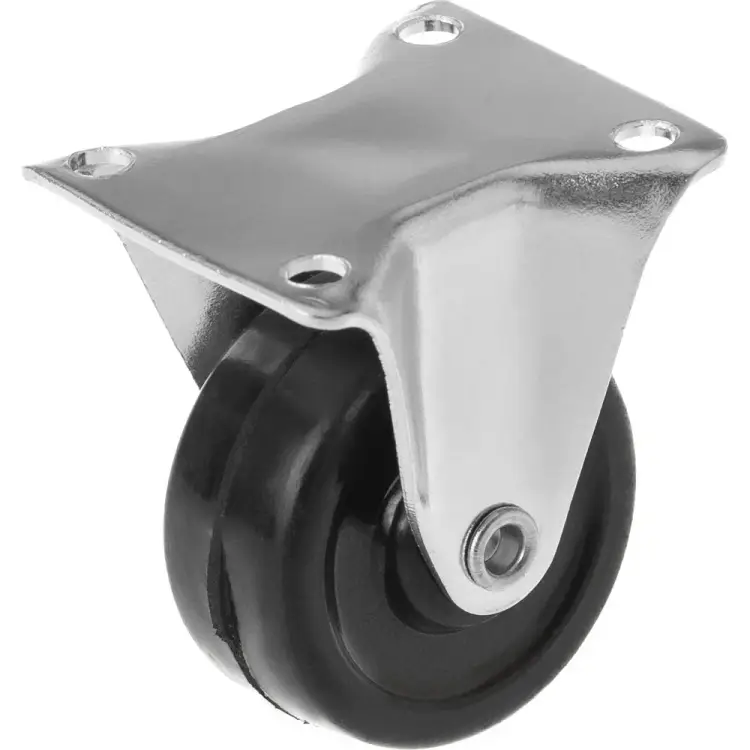 Мебельное колесо А5 из твердой резины, 38 мм площадка, неповоротная 1000146 Мебельное колесо А5 из твердой резины, 38 мм площадка, неповоротная 1000146