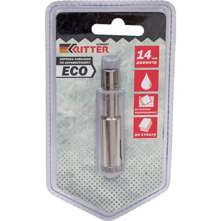 Коронка алмазная по стеклу и керамограниту RITTER PS22305141