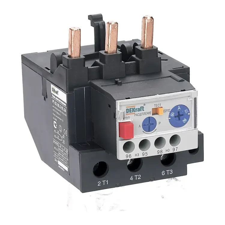 Тепловое реле перегрузки DEKraft РТ03-40-95-63.0A-80.0A 23129DEK