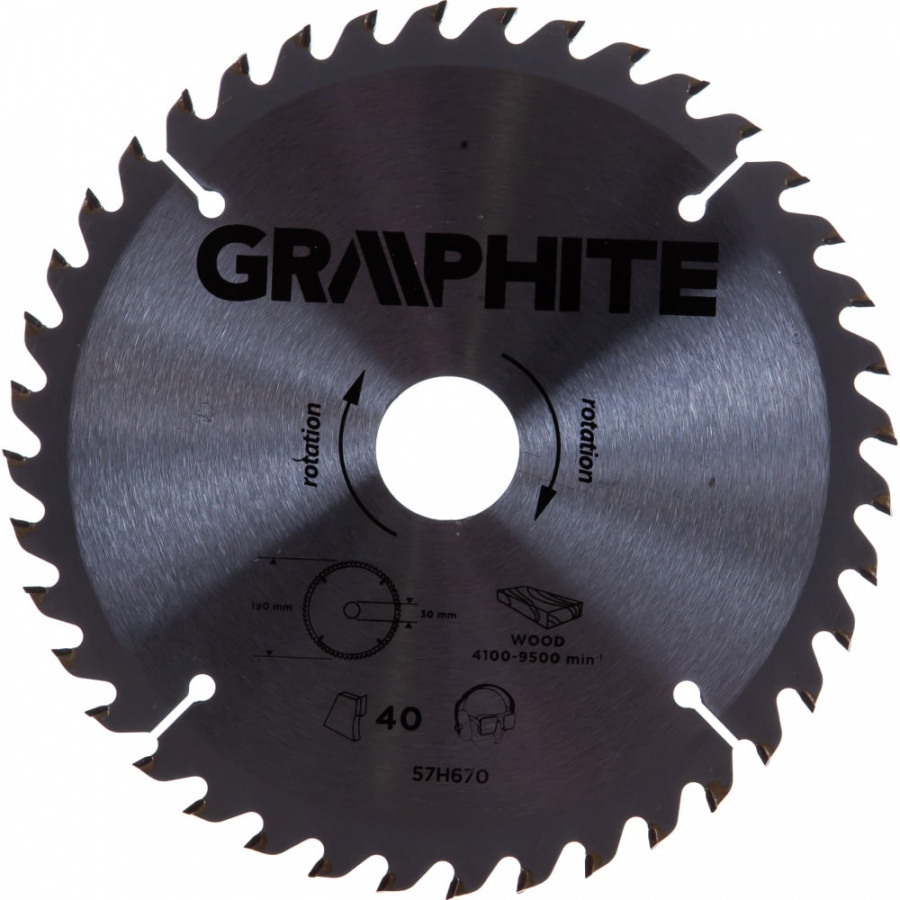 Отрезной диск GRAPHITE 190x30 мм; 40 зубьев