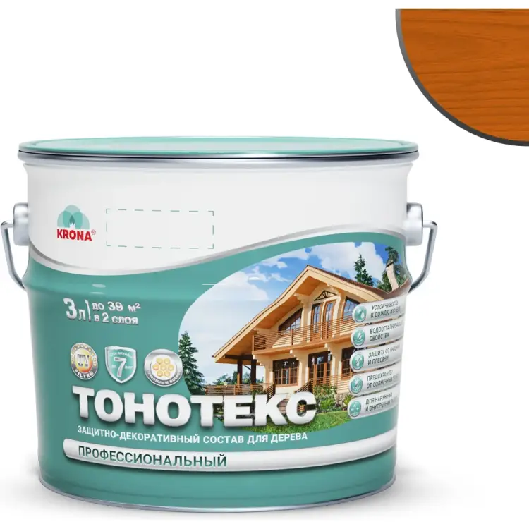 Защитно-декоративный состав для дерева KRONA Тонотекс 66337504