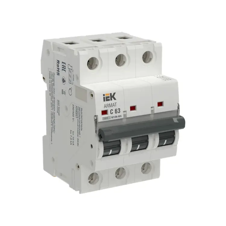 Автоматический выключатель IEK ARMAT M10N-MA 3P C 63А AR-M10N-MA-3-C063