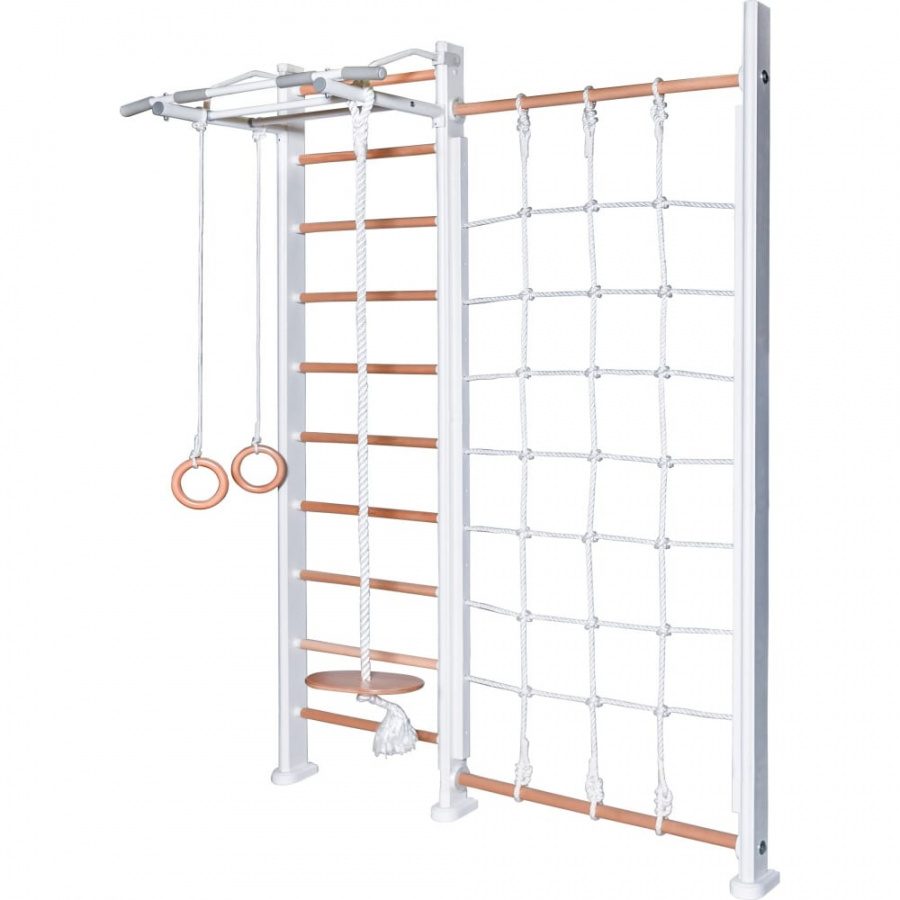 ДСК Perfetto sport Scala in legno con rete bianco-naturale