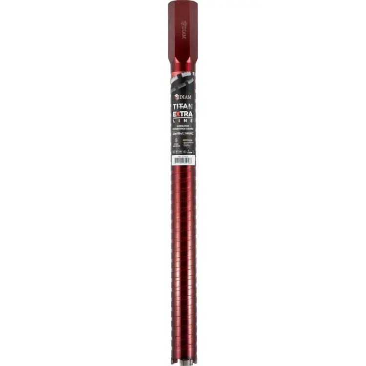 Сегментное алмазное сверло по армированному бетону Diam Extra Line Titan САСС 42x450x4 мм, 1 1/4UNC 313032 Сегментное алмазное сверло по армированному бетону Diam Extra Line Titan САСС 42x450x4 мм, 1 1/4UNC 313032