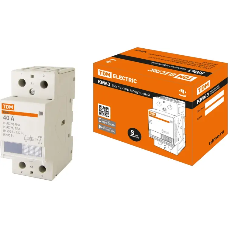 Модульный контактор TDM ELECTRIC КМ63/2-40 SQ0213-0009