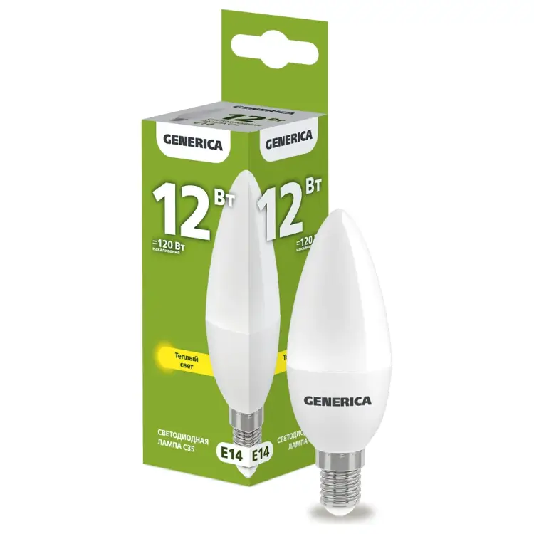 Светодиодная лампа GENERICA LL-C35-12-230-30-E14-G