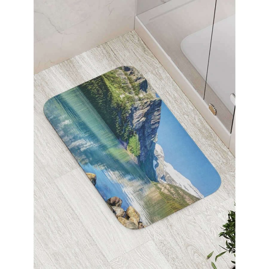 Противоскользящий коврик для ванной, сауны, бассейна JOYARTY Горный хребет над рекой