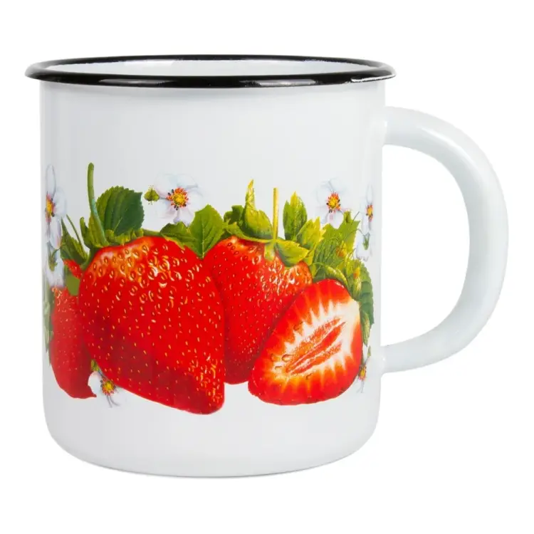 Эмалированная кружка Сибирские товары Клубника садовая ТБ17208 Эмалированная кружка Сибирские товары Клубника садовая ТБ17208