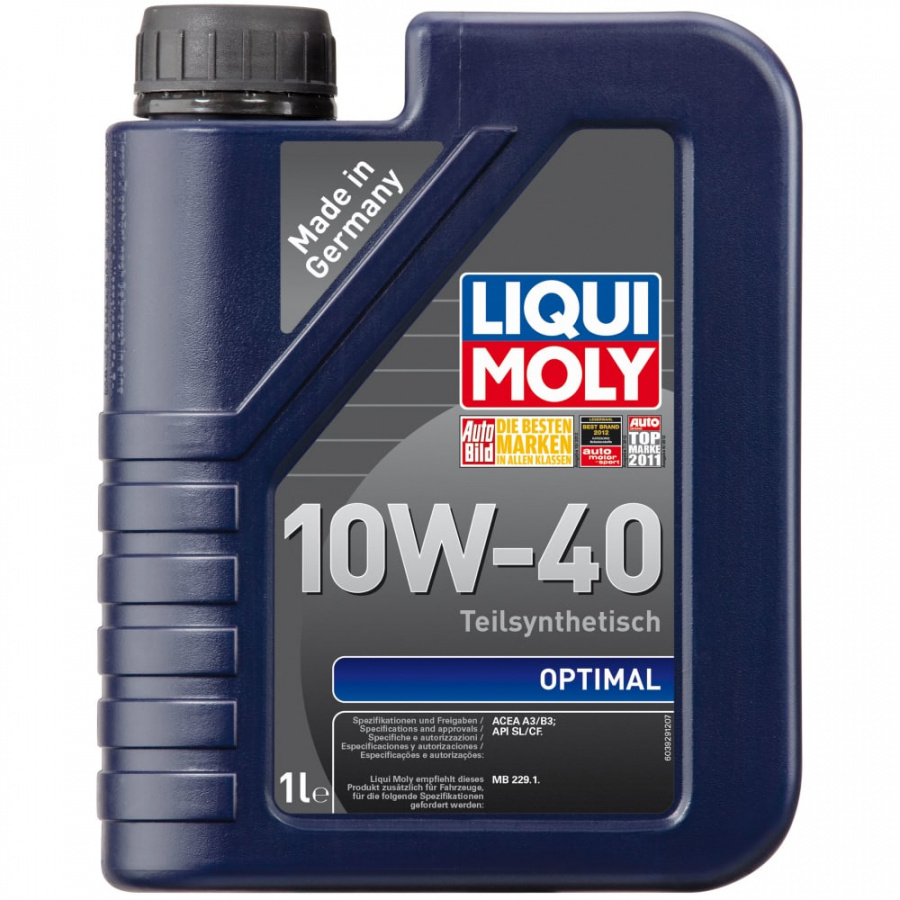 Полусинтетическое моторное масло LIQUI MOLY Optimal 10W-40 SL/CF;A3/B3