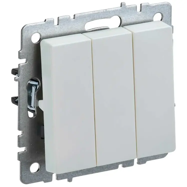 Трехклавишный выключатель IEK Brite вс10-3-0-брж BR-V30-0-10-K36