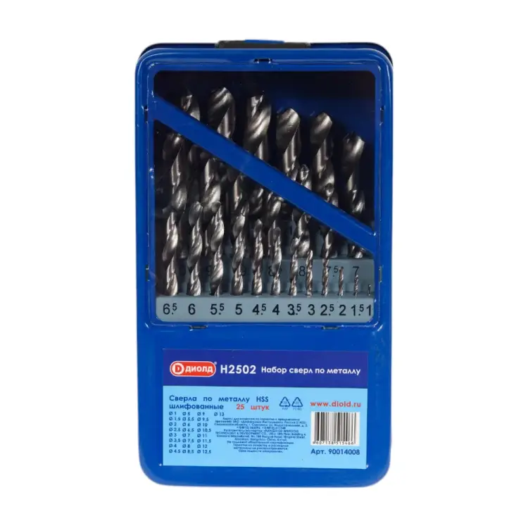 Набор сверл ДИОЛД Н 2502 90014008