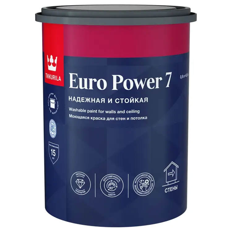 Моющаяся краска для стен и потолка Tikkurila EURO POWER 7 700001118