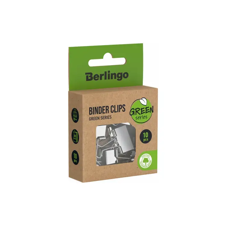 Зажимы для бумаг Berlingo Green Series BC1019J BC_1019J