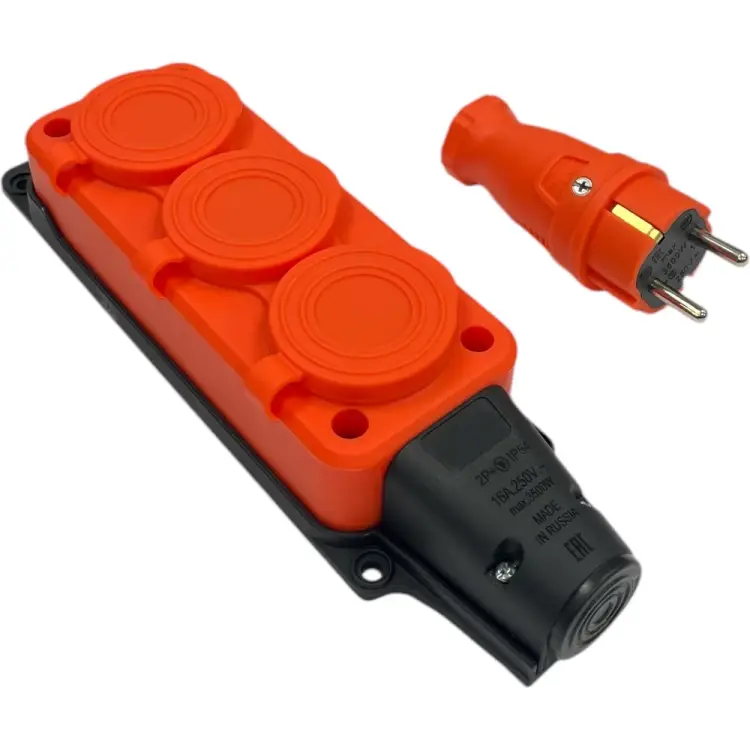 Комплект nvo NVO каучуковая кабельная колодка 3 гнезда с заземлением и крышкой 16А IP54 + вилка цвет оранжевый 4301 4 NVO-KI-COMBI-K-3-V-16-54-ORANGE Комплект nvo NVO каучуковая кабельная колодка 3 гнезда с заземлением и крышкой 16А IP54 + вилка цвет оранжевый 4301 4 NVO-KI-COMBI-K-3-V-16-54-ORANGE