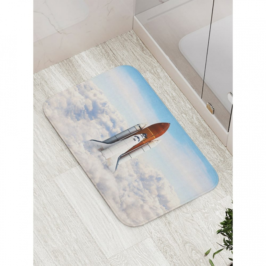 Противоскользящий коврик для ванной, сауны, бассейна JOYARTY Шаттл в облаках