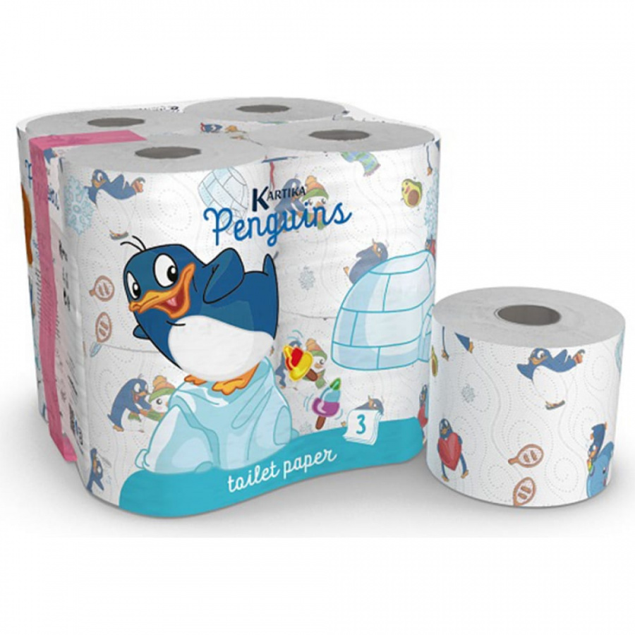 Туалетная бумага WORLD CART Пингвины Kartika Collection