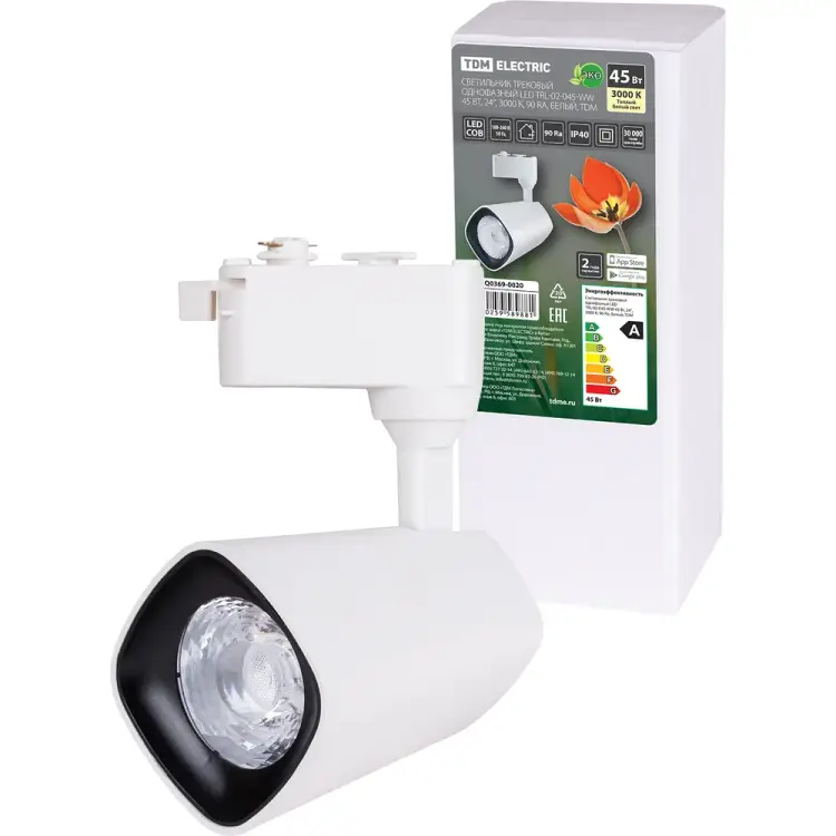 Трековый однофазный светильник TDM ELECTRIC TRL-02-045-WB SQ0369-0019