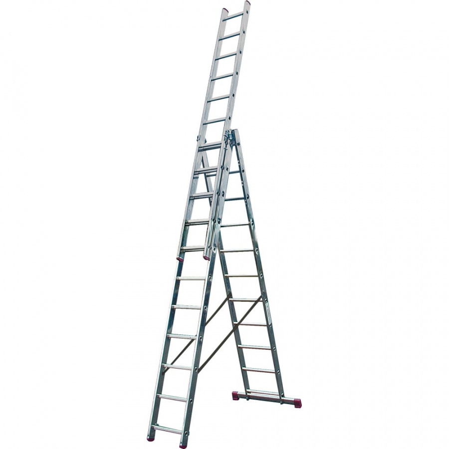 Алюминиевая трехсекционная лестница Krause Corda 3х11