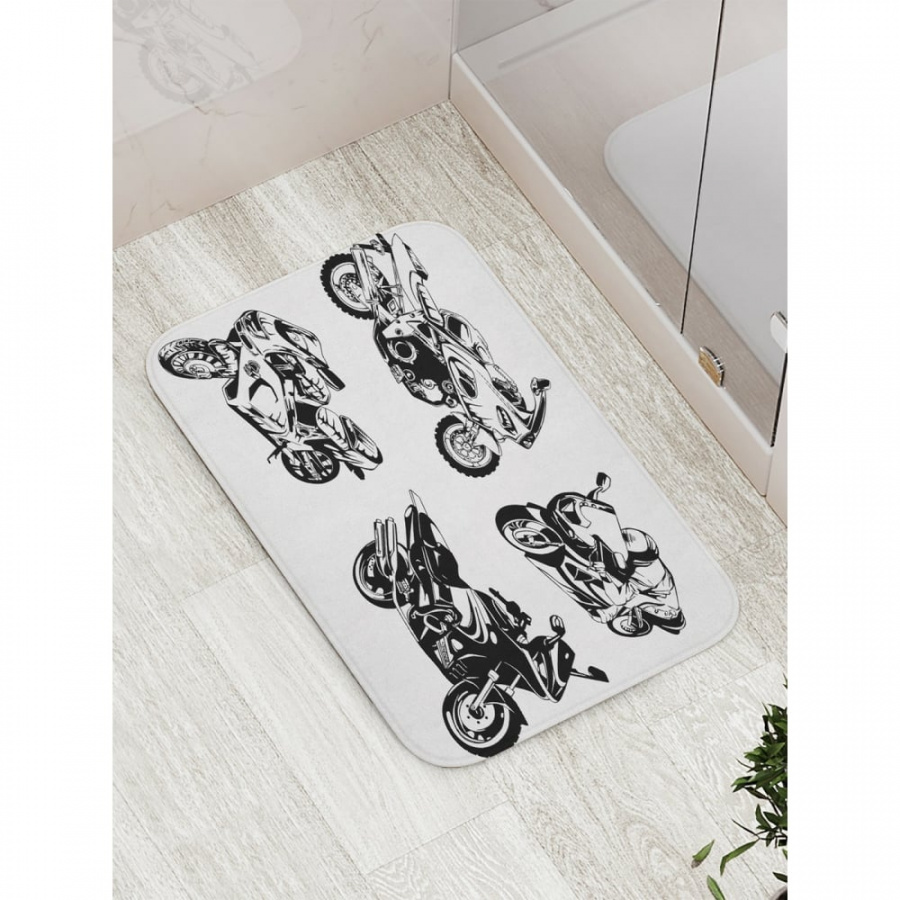 Противоскользящий коврик для ванной, сауны, бассейна JOYARTY Спортивные мотоциклы