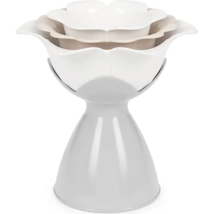 Набор воронок ЗПИ "Альтернатива" Цветы на подставке бело-серый М8713