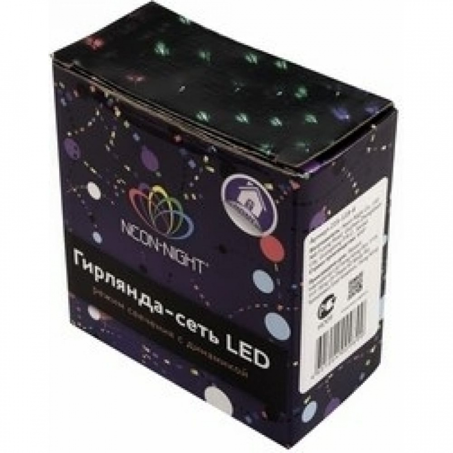 Гирлянда Neon-Night СЕТЬ 1,8х1,5м, прозрачный ПВХ, 180LED мульти