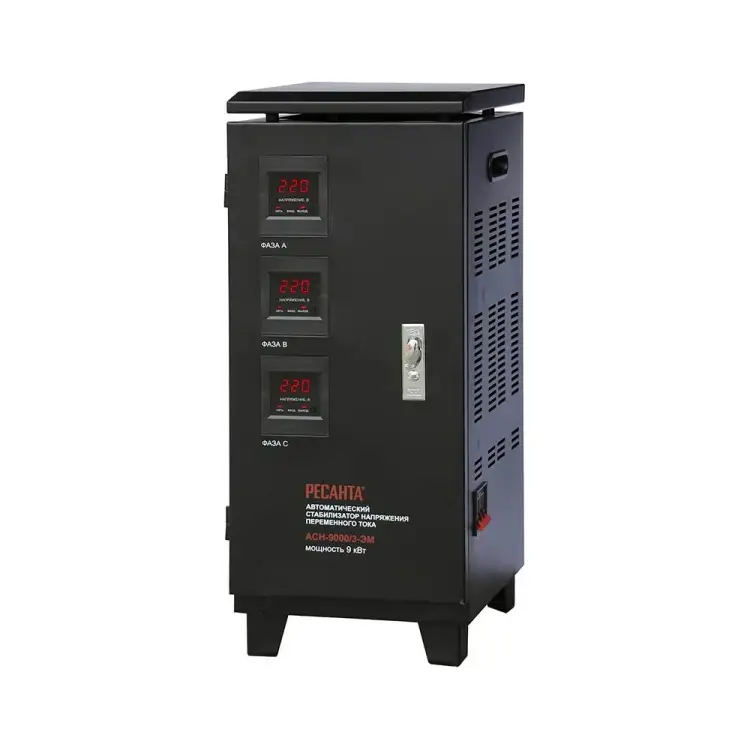 Трехфазный стабилизатор напряжения Ресанта ACH-9000/3-ЭМ Трехфазный стабилизатор напряжения Ресанта ACH-9000/3-ЭМ