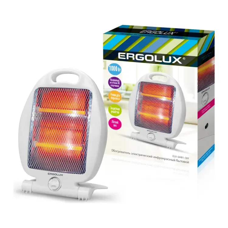 Инфракрасный кварцевый обогреватель Ergolux Elx-qh01-c01 14543 Инфракрасный кварцевый обогреватель Ergolux Elx-qh01-c01 14543