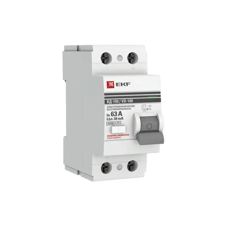 Электромеханическое устройство защитного отключения EKF ВД-100 PROxima elcb-2-63-30-em-pro