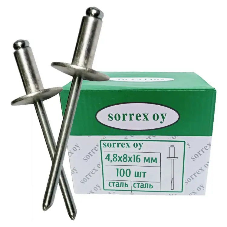 Заклепка SORREX 4.8х8х16 100 шт. SSLA 48800 100