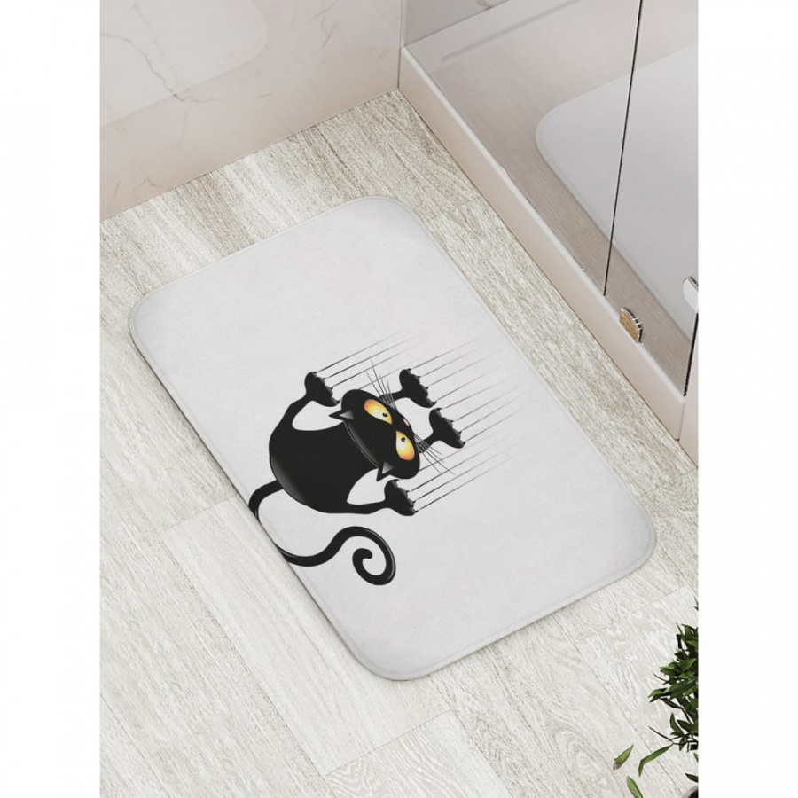 Противоскользящий коврик для ванной, сауны, бассейна JOYARTY Вредный кот