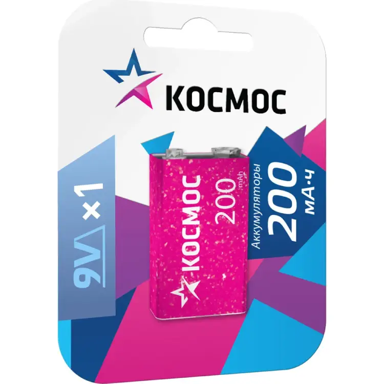 Аккумулятор КОСМОС 6F22 KOCNI-MH6F22/200mAh/