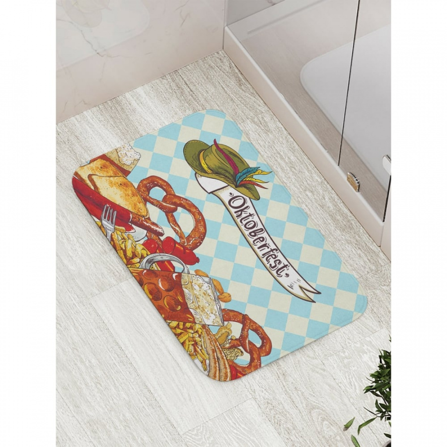 Противоскользящий коврик для ванной, сауны, бассейна JOYARTY Разнообразие угощений Октоберфеста