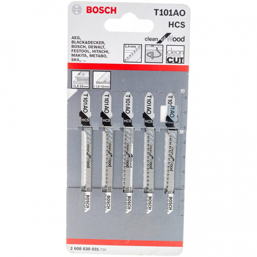 Пилки для лобзиков Bosch T101AO 2608630031